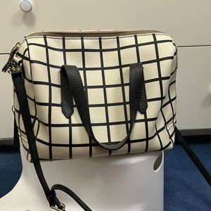 Cream and black Fossil purse